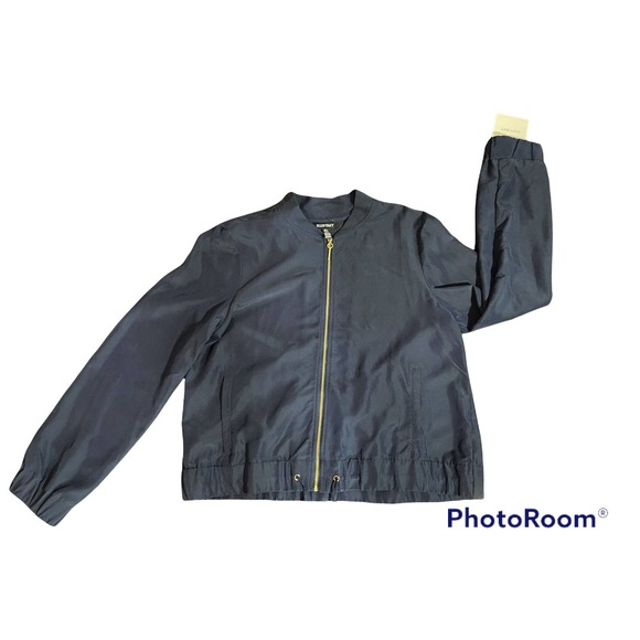 Ellen Tracy Blue Jacket Wind Breaker Zip Up Spring Fall Casual Size L - Picture 1 of 12